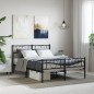 vidaXL Estructura de cama cabecero y pie de cama metal negro 135x190cm vidaXL Estructura de cama cabecero y pie de cama metal negro 135x190cm