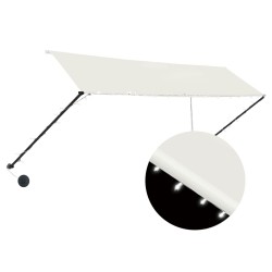 vidaXL Toldo retráctil con LED color crema 350x150 cm