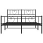 vidaXL Estructura de cama cabecero y pie de cama metal negro 135x190cm vidaXL Estructura de cama cabecero y pie de cama metal negro 135x190cm