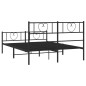 vidaXL Estructura de cama cabecero y pie de cama metal negro 135x190cm vidaXL Estructura de cama cabecero y pie de cama metal negro 135x190cm
