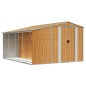 vidaXL Cobertizo jardín acero galvanizado marrón claro 277x365,5x179cm