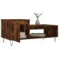 vidaXL Mesa de centro madera contrachapada roble ahumado 100x50x45 cm