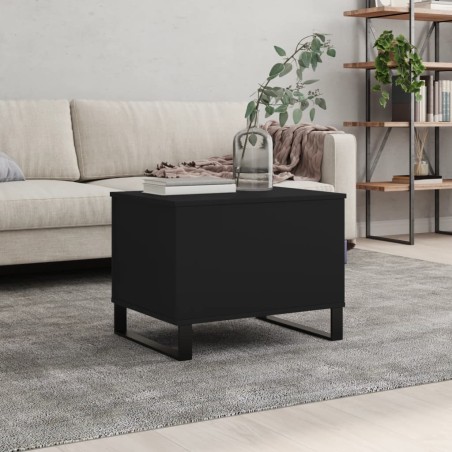 vidaXL Mesa de centro madera contrachapada negro 60x44,5x45 cm