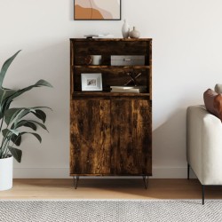 vidaXL Aparador alto madera contrachapada roble ahumado 60x36x110 cm