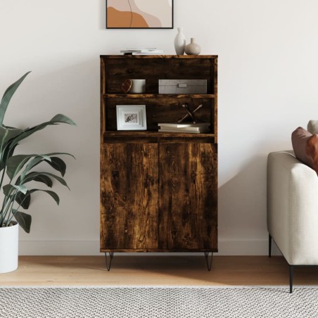 vidaXL Aparador alto madera contrachapada roble ahumado 60x36x110 cm