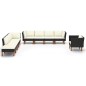 vidaXL Set muebles de jardín 10 pzas ratán sintético eucalipto negro vidaXL Set muebles de jardín 10 pzas ratán sintético eucalipto negro