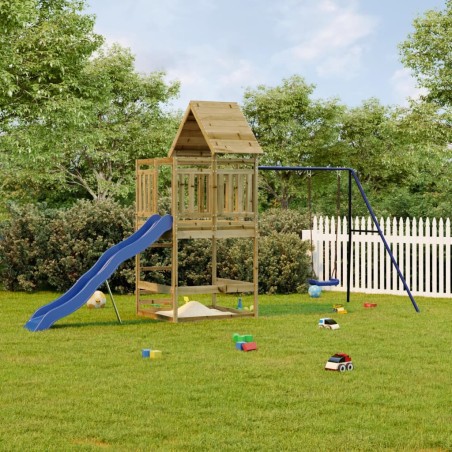 vidaXL Parque infantil de exterior madera de pino impregnada