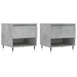vidaXL Mesas centro 2 uds madera ingeniería gris hormigón 50x46x50 cm