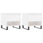 vidaXL Mesas centro 2 uds madera ingeniería blanco brillo 50x46x50 cm vidaXL Mesas centro 2 uds madera ingeniería blanco brillo 50x46x50 cm