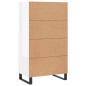 vidaXL Aparador alto madera contrachapada blanco brillo 60x36x110 cm vidaXL Aparador alto madera contrachapada blanco brillo 60x36x110 cm