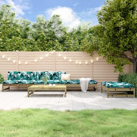 vidaXL Juego de sofás de jardín 5 piezas madera de pino impregnada