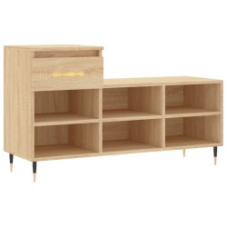 vidaXL Mueble zapatero madera contrachapada roble Sonoma 102x36x60 cm