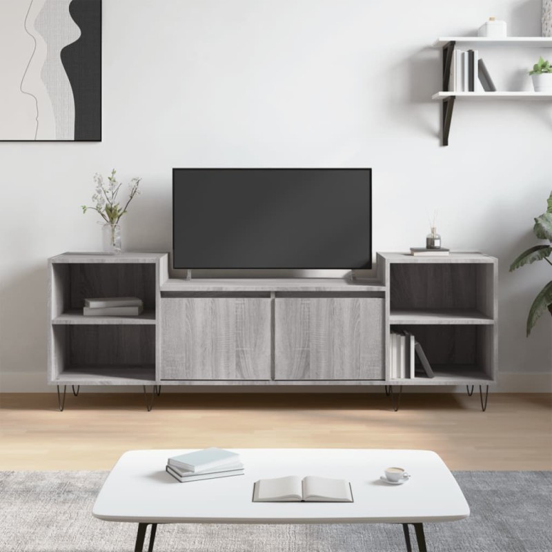 vidaXL Mueble para TV madera contrachapada gris Sonoma 160x35x55 cm vidaXL Mueble para TV madera contrachapada gris Sonoma 160x35x55 cm