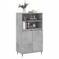 vidaXL Aparador alto madera contrachapada gris hormigón 60x36x110 cm
