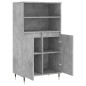 vidaXL Aparador alto madera contrachapada gris hormigón 60x36x110 cm