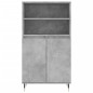 vidaXL Aparador alto madera contrachapada gris hormigón 60x36x110 cm