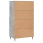vidaXL Aparador alto madera contrachapada gris hormigón 60x36x110 cm