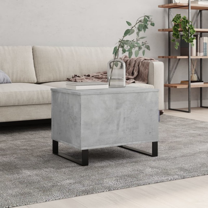 vidaXL Mesa de centro madera contrachapada gris hormigón 60x44,5x45 cm vidaXL Mesa de centro madera contrachapada gris hormigón 60x44,5x45 cm