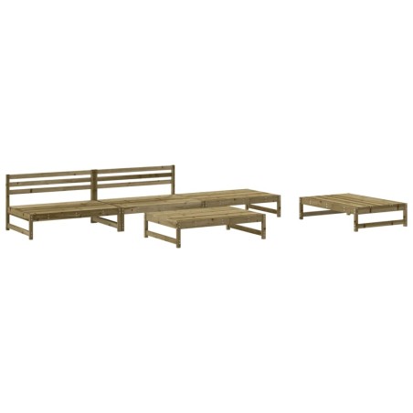 vidaXL Juego de sofás de jardín 5 piezas madera de pino impregnada