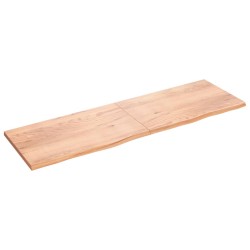 vidaXL Encimera baño madera maciza tratada marrón claro 200x60x(2-4)cm
