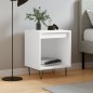 vidaXL Mesita de noche madera contrachapada blanco 40x35x50 cm vidaXL Mesita de noche madera contrachapada blanco 40x35x50 cm