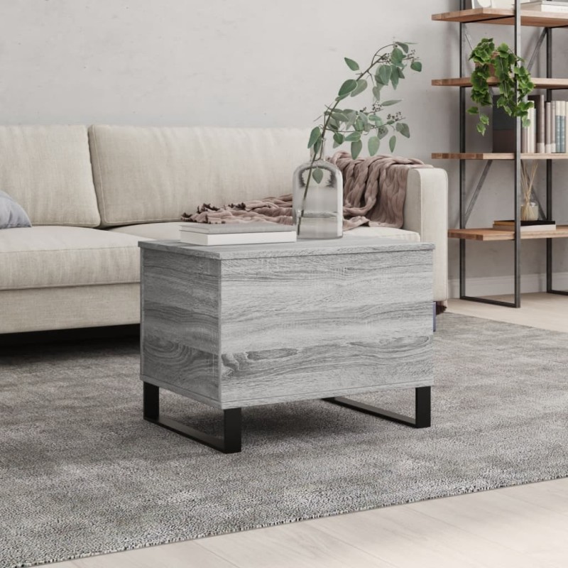 vidaXL Mesa de centro madera contrachapada gris Sonoma 60x44,5x45 cm vidaXL Mesa de centro madera contrachapada gris Sonoma 60x44,5x45 cm