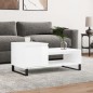 vidaXL Mesa de centro madera contrachapada blanco brillo 100x50x45 cm