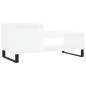 vidaXL Mesa de centro madera contrachapada blanco brillo 100x50x45 cm