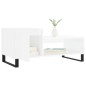 vidaXL Mesa de centro madera contrachapada blanco brillo 100x50x45 cm