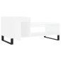 vidaXL Mesa de centro madera contrachapada blanco brillo 100x50x45 cm
