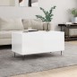 vidaXL Mesa de centro madera contrachapada blanco brillo 90x44,5x45 cm vidaXL Mesa de centro madera contrachapada blanco brillo 90x44,5x45 cm