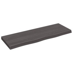 vidaXL Encimera baño madera maciza tratada gris oscuro 80x30x(2-4) cm