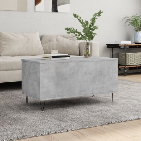 vidaXL Mesa de centro madera contrachapada gris hormigón 90x44,5x45 cm