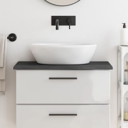 vidaXL Encimera de baño madera maciza tratada gris oscuro 80x40x2 cm
