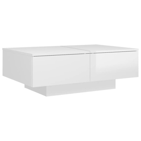 vidaXL Mesa de centro madera de ingeniería blanco brillo 90x60x31 cm