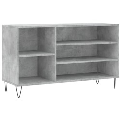 vidaXL Mueble zapatero madera contrachapada gris hormigón 102x36x60 cm