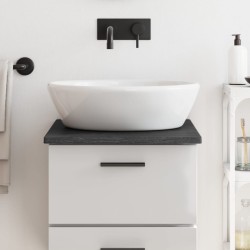 vidaXL Encimera de baño madera maciza tratada gris oscuro 40x60x2 cm
