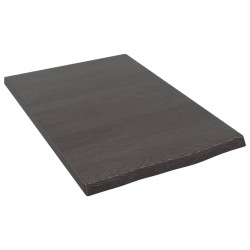 vidaXL Encimera de baño madera maciza tratada gris oscuro 40x60x2 cm