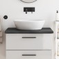 vidaXL Encimera baño madera maciza tratada gris oscuro 80x60x(2-4) cm