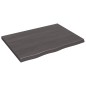 vidaXL Encimera baño madera maciza tratada gris oscuro 80x60x(2-4) cm