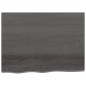 vidaXL Encimera baño madera maciza tratada gris oscuro 80x60x(2-4) cm
