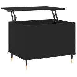 vidaXL Mesa de centro madera contrachapada negro 60x44,5x45 cm
