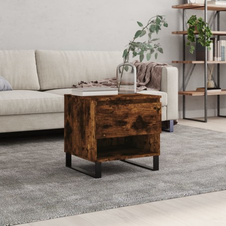 vidaXL Mesa de centro madera de ingeniería roble ahumado 50x46x50 cm