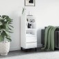 vidaXL Aparador alto madera contrachapada blanco brillo 40x36x110 cm