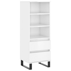 vidaXL Aparador alto madera contrachapada blanco brillo 40x36x110 cm