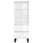 vidaXL Aparador alto madera contrachapada blanco brillo 40x36x110 cm