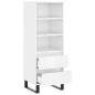 vidaXL Aparador alto madera contrachapada blanco brillo 40x36x110 cm