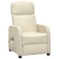 vidaXL Sillón de masaje de cuero sintético blanco crema vidaXL Sillón de masaje de cuero sintético blanco crema