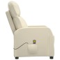 vidaXL Sillón de masaje de cuero sintético blanco crema vidaXL Sillón de masaje de cuero sintético blanco crema