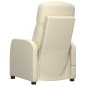 vidaXL Sillón de masaje de cuero sintético blanco crema vidaXL Sillón de masaje de cuero sintético blanco crema